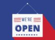 We're Open sign