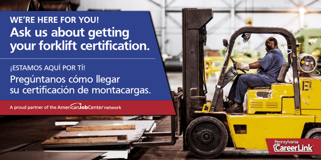 Ask us about getting your forklift certificate